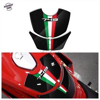 Motorcycle Gas Tank Pad Protection Decals Case for Ducati 749 2003-2006 3D Resin Carbon-look