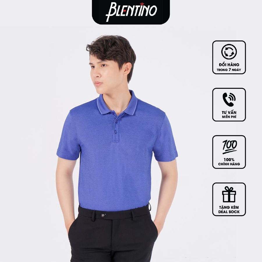 เสื้อยืดผู้ชายคอปกผ้าสุดคูล 3สีสวย คล้องคออ่อนเยาว์.Blentino PL2628.