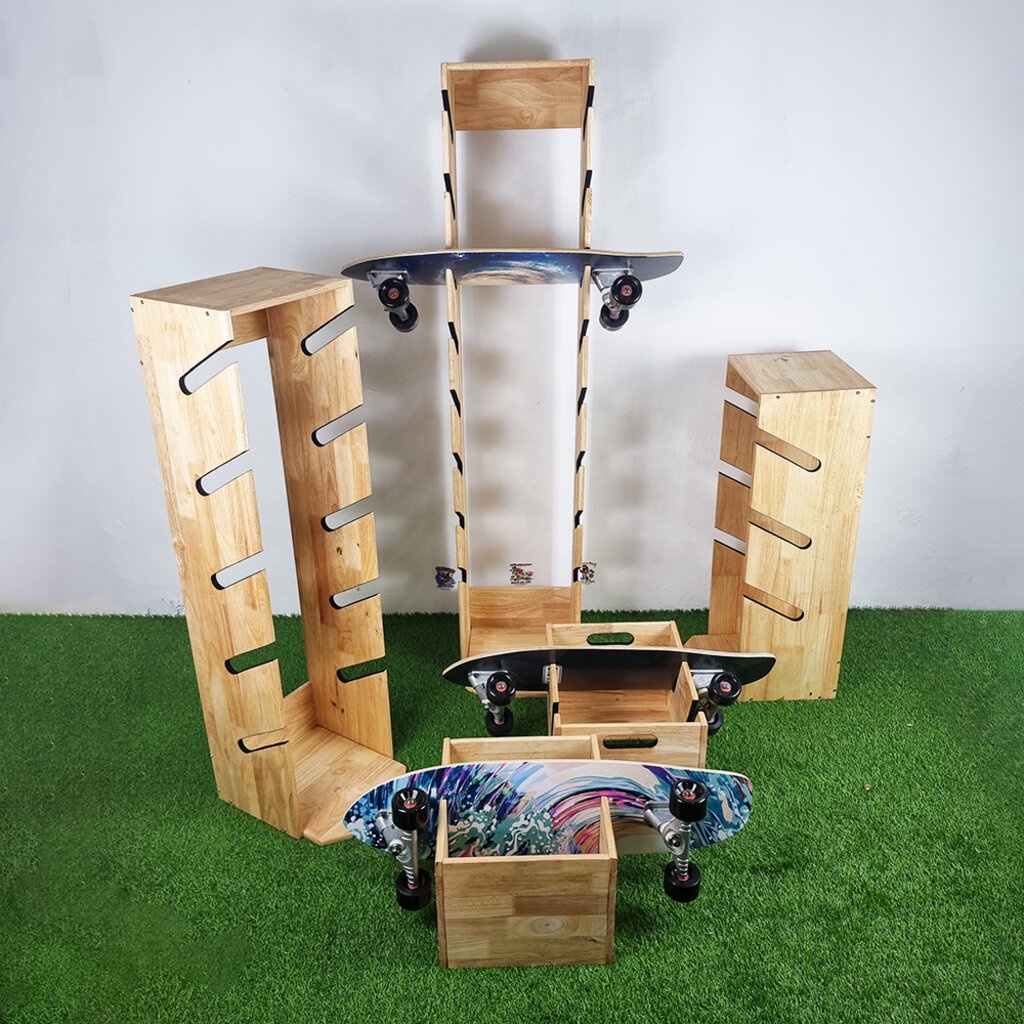 0102 ชั้นวาง สเก็ตบอร์ด 1-8 ชั้น กว้าง30cm ไม้ยางพารา หนาทน 1ชั้น สำหรับช่าง 2ชั้นวางในรถ