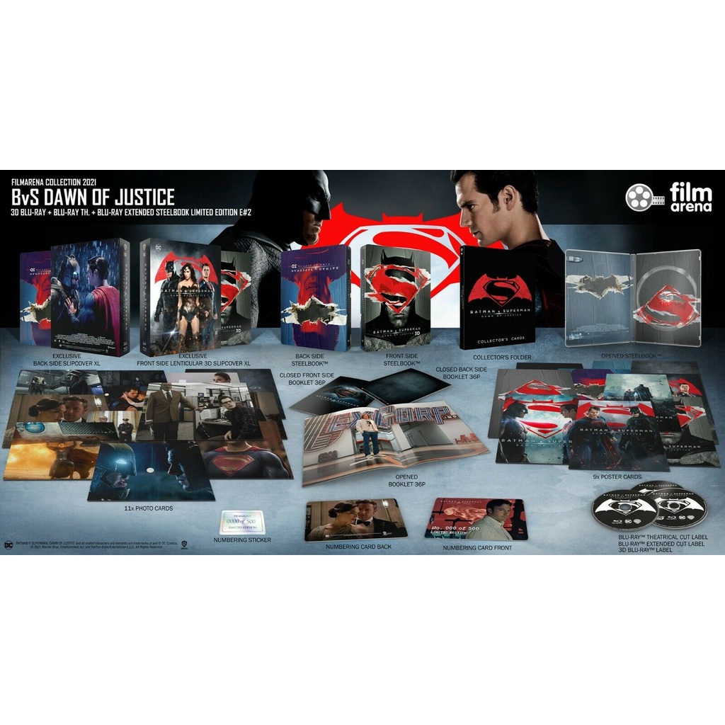 BATMAN v SUPERMAN: DAWN OF JUSTICE [4K+3D+2D] Blu-ray STEELBOOK SET ...