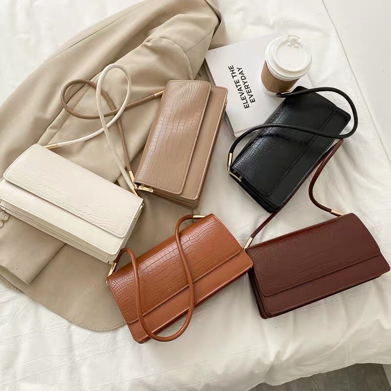 กระเป๋าสะพายใต้วงแขนฝรั่งเศสลายนิชหลากสี HR01 - Hera Official