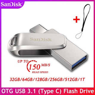 Sandisk แฟลชไดรฟ์ USB 3.1 Type-C 32GB 64GB 128G OTG พับได้ 256GB 512GB SDDDC4