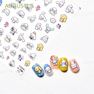 Augustus สติกเกอร์ติดเล็บ ลายการ์ตูนสุนัขชินนาม่อนโรล มีกาวในตัว สไตล์ญี่ปุ่น สําหรับตกแต่งเล็บ DIY