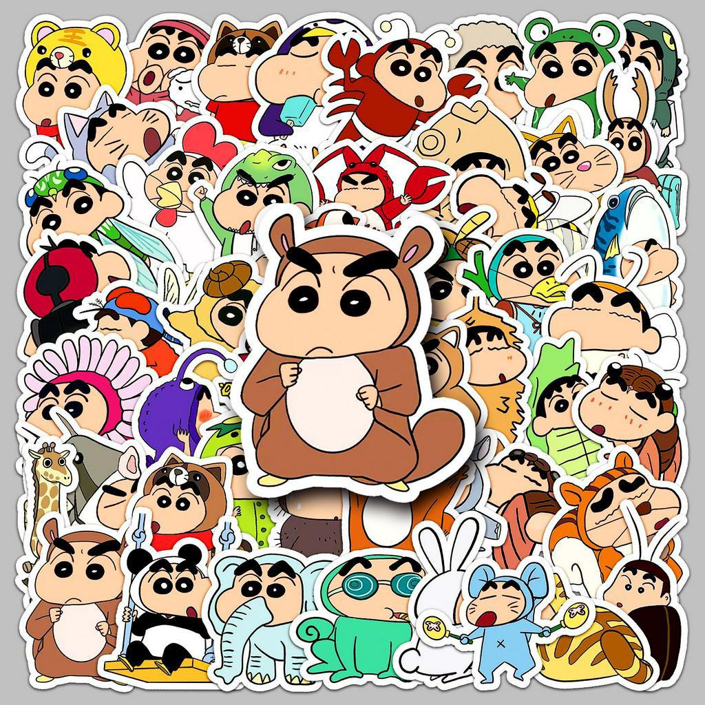 50 ชิ้น Crayon Shin-chan Series Graffiti สติกเกอร์สําหรับกระเป๋าเดินทางโทรศัพท์มือถือกรณีแล็ปท็อปหมวกนิรภัยสเก็ตบอร์ดสติกเกอร์ตกแต่งกันน้ํา DIY Creative