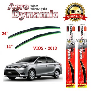 ใบปัดน้ำฝนทรง Aero Dynamic (Diamond eye) ขนาด 14" 24" นิ้ว สำหรับ TOYOTA VIOS 2006-2013จำนวน 1 คู่