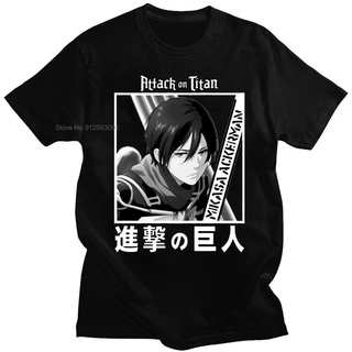 [100% Cotton] เสื้อยืดแขนสั้นลําลอง พิมพ์ลายอนิเมะ Eren Yeager Attack on Titan สไตล์ญี่ปุ่น ฮิปฮอป โอเวอร์ไซซ์ สําหรับผู