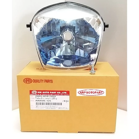 ไฟหน้า โคมสีฟ้า WAVE 125S # เวฟ 125 เอส เวฟหัวเถิก HMA Brand # 2005-059-ZBU