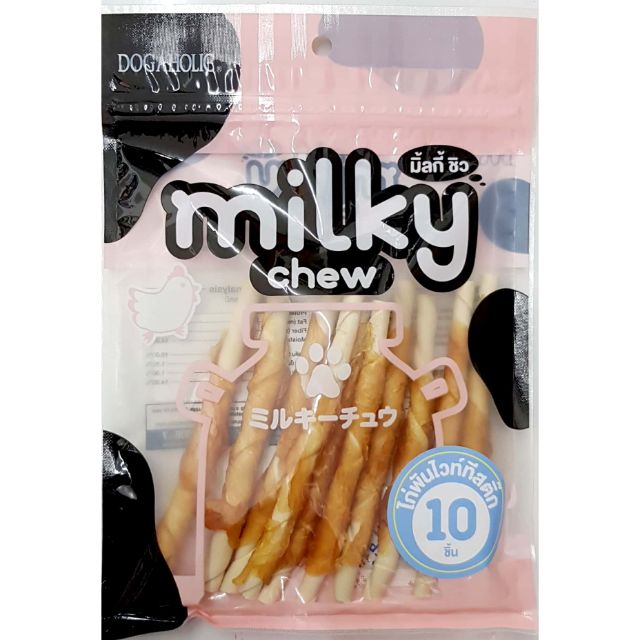 Milky Chew มิ้ลกี้ชิว ไก่พันไวท์ทีสติ๊ก 10 ชิ้น
