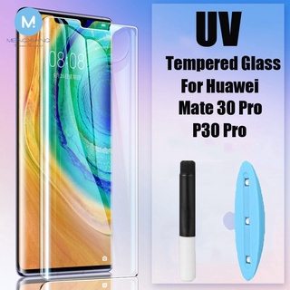 กระจกนิรภัย กาวเหลว UV แบบโค้ง สําหรับ Huawei Mate 30 20 Pro Lite For P20 P30 Pro Lite