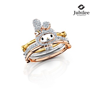 Jubilee Diamond - TRIPLETS SPARKS PAVE RING: MY MELODY [Sanrio ลิขสิทธิ์แท้]