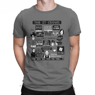 เสื้อยืดผ้าฝ้ายพิมพ์ลายขายดี เสื้อยืด ผ้าฝ้ายแท้ พิมพ์ลายกราฟฟิค The It Crowd Quotes สไตล์วินเทจ สําหรับผู้ชาย