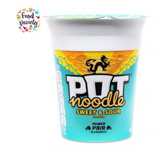 Pot Noodle Sweet &amp; Sour 90g พ็อต นู้ดเดิ้ล รสเปรี้ยวหวานสไตล์เอเชีย 90 กรัม