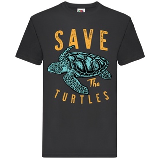 ส่งเร็ว เสื้อยืดลําลอง แขนสั้น พิมพ์ลาย Save The Turtles Wild Unseix แฟชั่นฤดูร้อน ของขวัญS-5XL