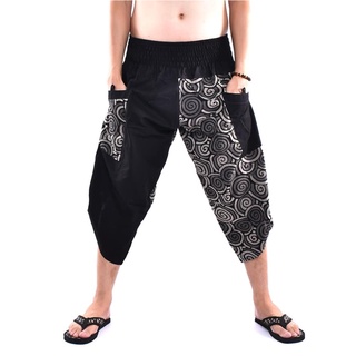 Samurai pants กางเกงซามูไร (ลายก้นหอยดำ)