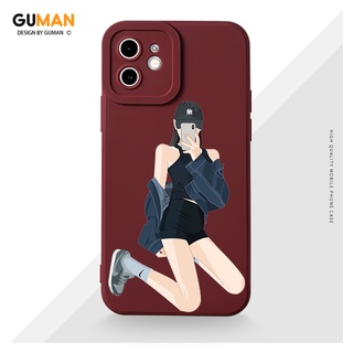 GUMAN เคสไอโฟน เคสซิลิโคนนุ่มขอบเหลี่ยมกันกระแทกการ์ตูนน่ารักตลก เคสโทรศัพท์ Compatible for iPhone 14 13 12 11 Pro Max SE 2020 X XR XS 8 7 6 6S Plus พลัส XYI565