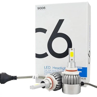 ไฟหน้ารถยนต์ C6 LED แสงสีขาว H1 H3 H4 H7 H11 9005 9006 36W 6000K 1คู่