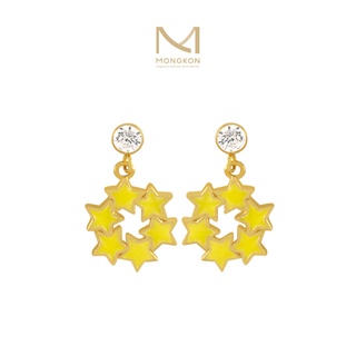 Mongkon Gold ทองคำแท้บริสุทธิ์สูง 96.5% ต่างหู 1 สลึง Round star