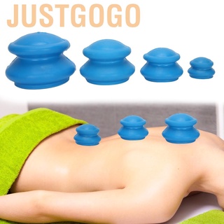 Justgogo Silicone Body Therapy Massage Cupping Household Pain Relief Vacuum Suction Set