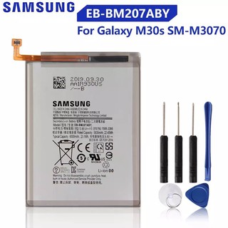 แบตเตอรี่Samsung Original EB-BM207ABYสำหรับSAMSUNG Galaxy M30s SM-M3070ของแท้แบตเตอรี่6000MAh