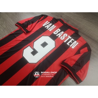 [Retro] - เสื้อฟุตบอล ย้อนยุค AC Milan Home เอซี มิลาน เหย้า 1990/91 พร้อมเบอร์ชื่อ 9 VAN BASTEN