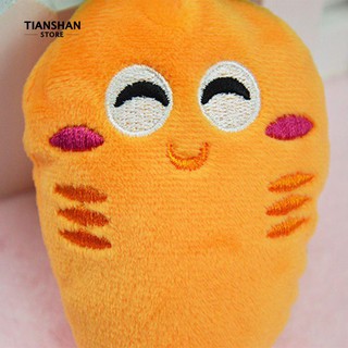 TianShan อุปกรณ์สำหรับสัตว์เลี้ยงลูกสุนัขสีอ่อนแครอทตุ๊กตาสัตว์เลื้อยแครอท Plush Charge Squeaker