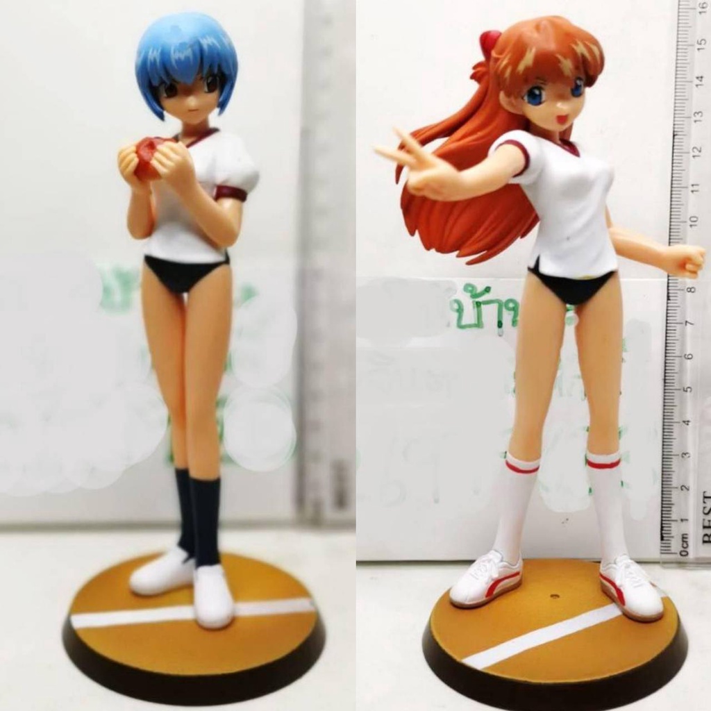 (แท้/มือหนึ่ง/มือสอง) Evangelion - ASUKA &amp; Rei Ayanami Physical Education Ver. PVC Figure Sega ชุดพละ