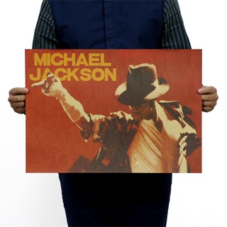 โปสเตอร์กระดาษคราฟท์รูปดาว Michael Jackson ขนาด 51X36 ซม.