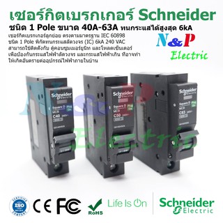 Schneider เซอร์กิตเบรกเกอร์ลูกย่อย ชนิด1P 40A-63A ชไนเดอร์ circuit breaker