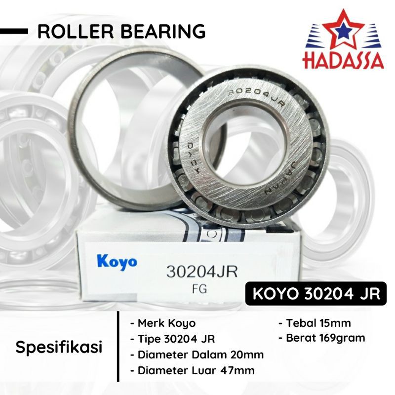แบริ่งลูกกลิ้ง Koyo 30204 JR ดั้งเดิม 20 มม