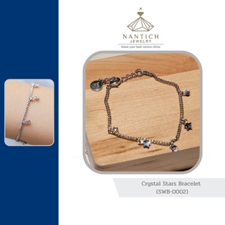 💎👩🏻‍⚕️ [เครื่องประดับ | ปลอดภัย] สร้อยข้อมือ คนแพ้ง่าย : Crystal Stars Bracelet (SWB-0002) Nantich Jewelry