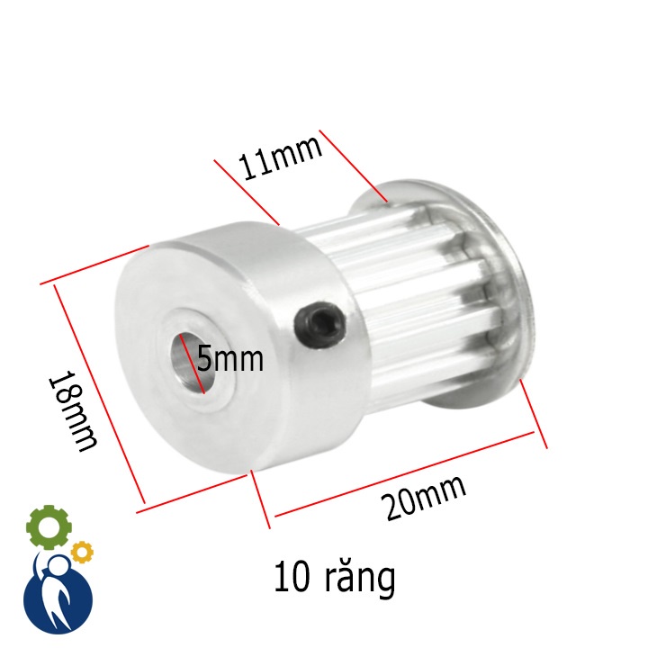 Pulley XL Shaft 5mm - 10 ฟัน ใช้เข็มขัด XL