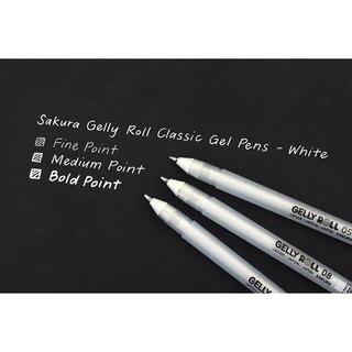 05 / 08 / 10 Sakura Gelly Roll Classic white pen ปากกาหมึกสีขาว