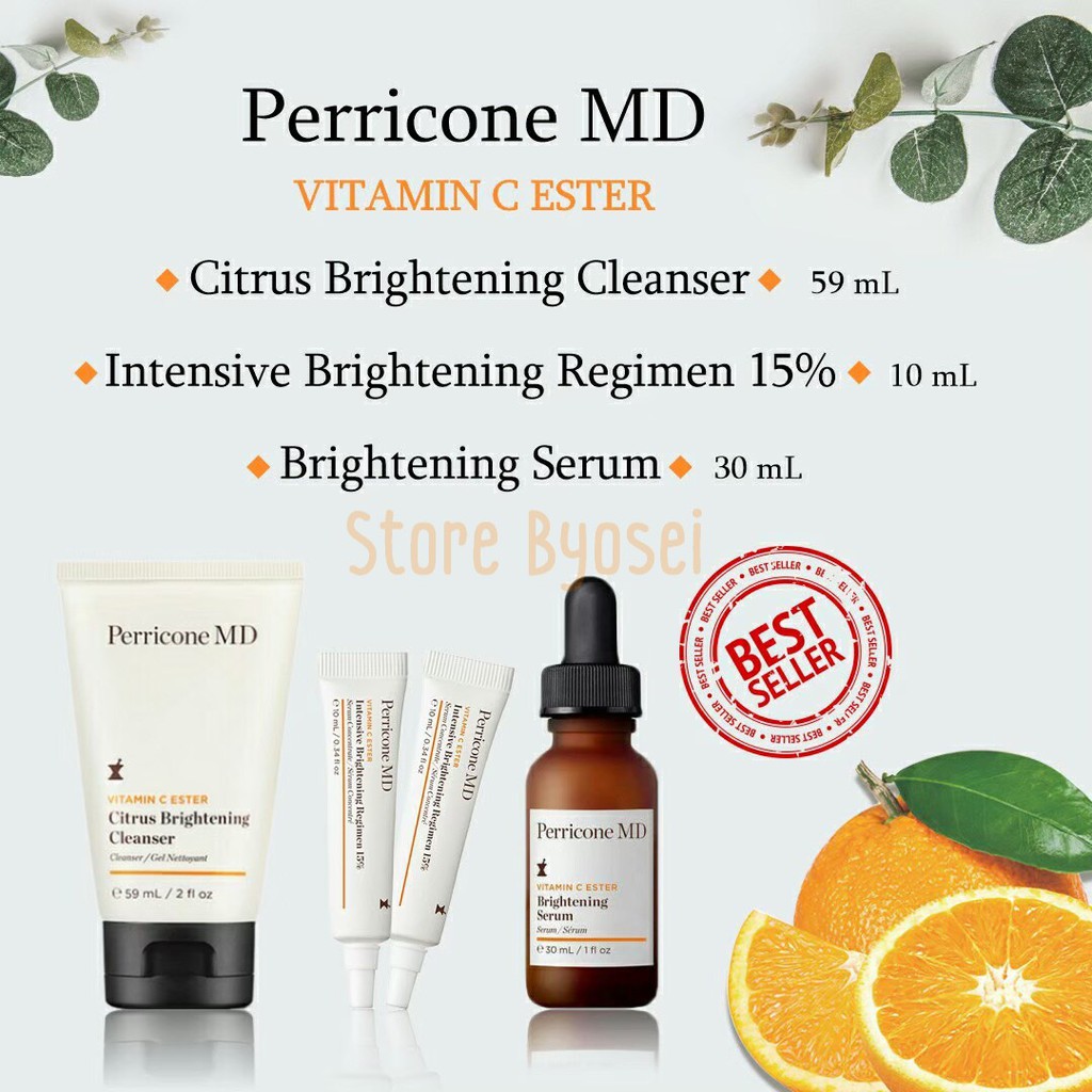 Perricone MD vitamin c Ester brightening regiment 15% &amp; Cleanser &amp; Serum 🔥พร้อมส่ง🔥