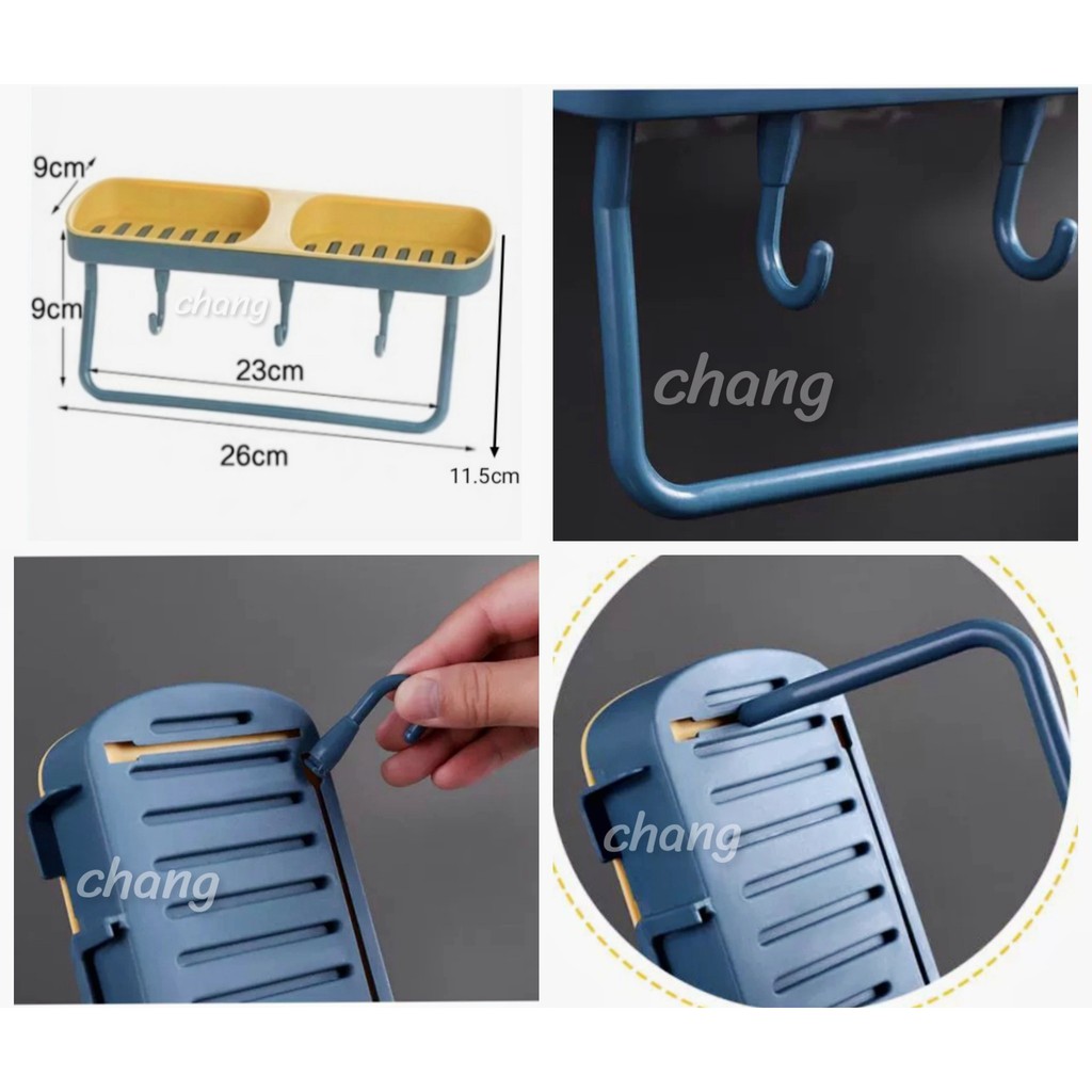 ชั้นวางสบู่ ติดผนัง ไม่ต้องเจาะ ถอดทำความสะอาดได้ง่าย CH0537 🎯โปรดอ่านรายละเอียดสินค้าก่อนสั่งซื้อคะ🎯 - รูปที่ 4