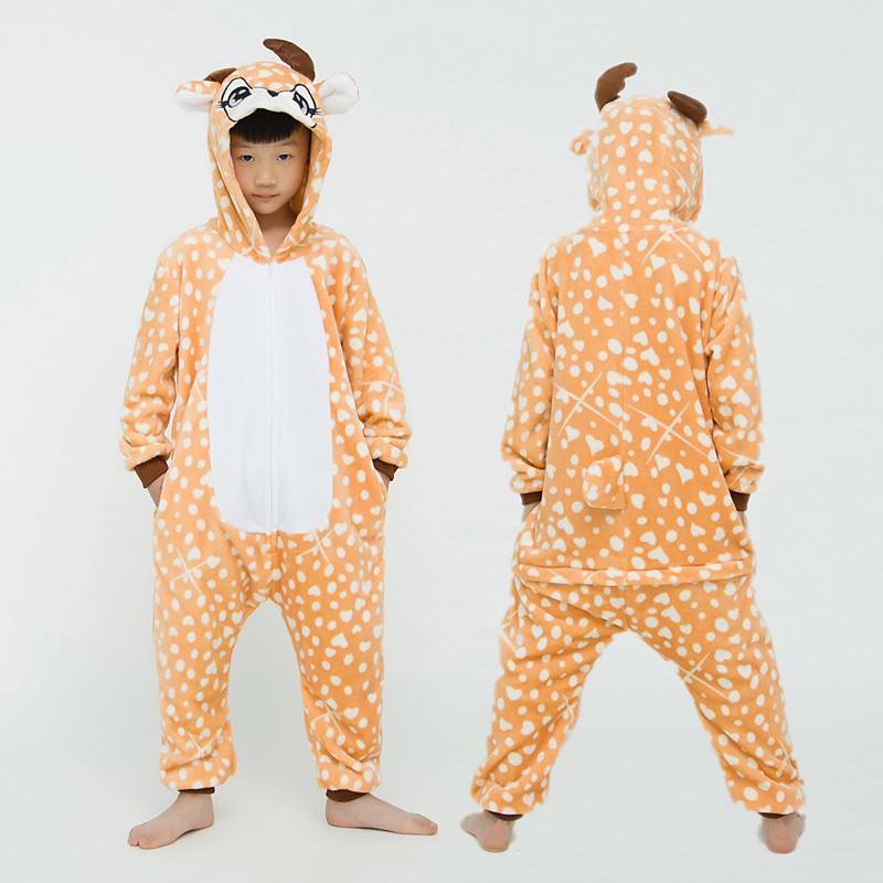 ♤Kigurumi Deer Onesies Kids Children Animal Jumpsuit Girls Boys Pajamas  Anime Cosplay Pyjamas Costume | Shopee Thailand