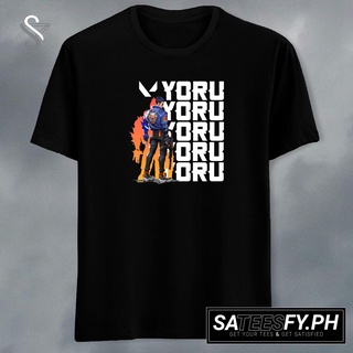 วาโลแรนท์ YORU TSHIRT คอกลมผ้าฝ้าย XS ถึง XXL UNISEX เอเชีย ขนาด 7 สี E5-