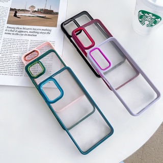 เคสโทรศัพท์ ออปโป้ เคสขอบสี กล้องเงา รุ่นOPPO A15 A15S A12 A7 F9 A5S Y17 Y12 Y15 Y12S Y20 Y12A SAMA12