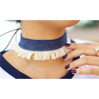 Denim choker