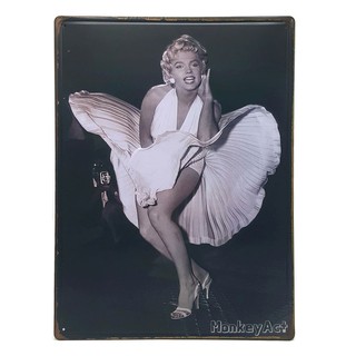 ป้ายสังกะสีวินเทจ Marilyn Monroe (ปั๊มนูน), ขนาด 30x40 ซม