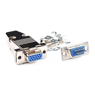 ชุดหัวประกอบ DB-9 DB9 ,DB15 ,DB25 Male Female Connector with socket D-Sub 9 pin PCB Connectorเปลือกโลหะ เปลือกเหล็ก VGA