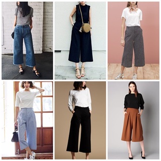 กางเกงคูลอต (Culottes) แบรนด์ญี่ปุ่น มือ 2  คัดเกรด D สภาพ 60-74%