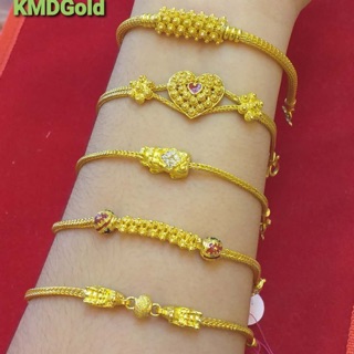 KMDGold สร้อยข้อมือทองคำแท้ ลายกระดูกงูโชว์ต่างๆ หนัก1บาท