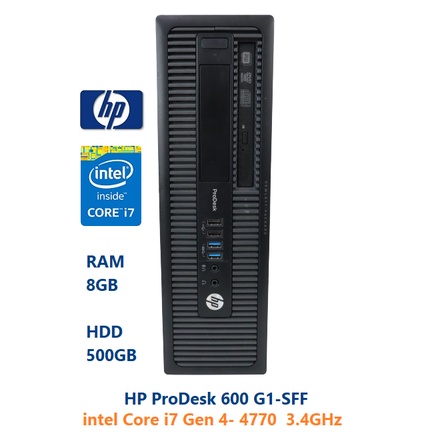 คอมพิวเตอร์ HP ProDesk 600 G1-SFF-intel Core i7 Gen 4- 4770  3.4GHz-RAM 8GB -HDD 500GB -DVD-RW