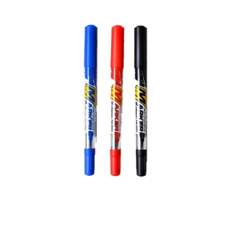 PM-9905 ปากกาเขียนซองพลาสติก ซองไปรษณีย์พลาสติก ปากกาเขียนซีดี CD ปากกากันน้ำ ปากกาเคมี ปากกามาร์คเกอร์ 2 หัว
