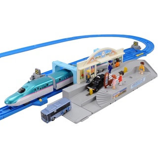 Plarail connection! E5 series Hayabusa &amp; Tomica station square rotary set