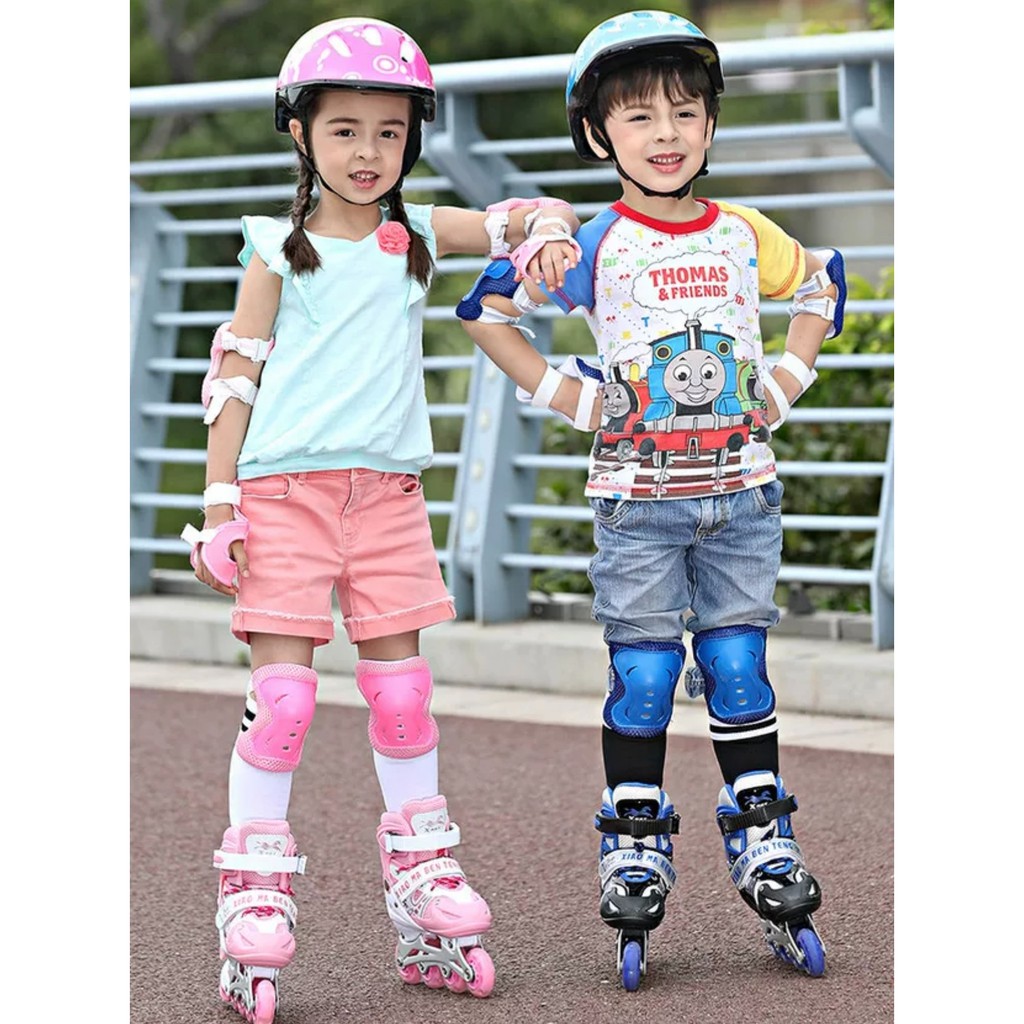 รองเท้าสเก็ต โรลเลอร์เบลดสเก็ตสำหรับเด็ก  Roller Blade Skate รุ่นล้อหน้ามีไฟ มาพร้อมอุปกรณืกันกระแทก