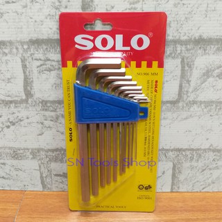 SOLO No.906 MM กุญแจตัวแอล หุญแจหกเหลี่ยม ประแจตัวแอล ประแจหกเหลี่ยม 10 ชิ้น หัวตัด