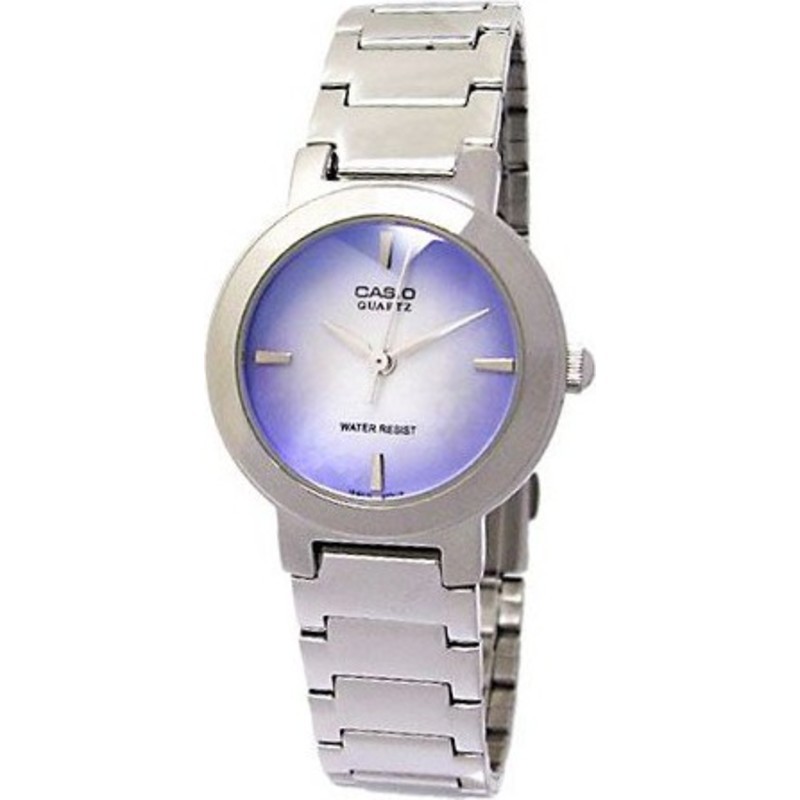 Casio นาฬิกาข้อมือผู้หญิง สีเงิน/หน้าปัดม่วง สายสเตนเลส รุ่น LTP-1191A-2CDF
