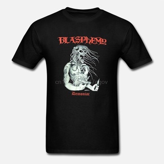 tshirtเสื้อยืดคอกลมฤดูร้อนเสื้อยืด พิมพ์ลาย Blasphemy Fallen Angel Of Doom 1990 สําหรับผู้ชาย 114870Sto4XL