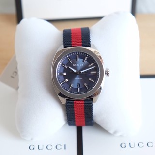 Gucci watch YA142304 หน้าปัดน้ำเงินสวย สายไนล่อนน้ำเงิน/แดง